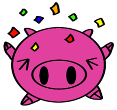 No character pink pig sticker #8984395