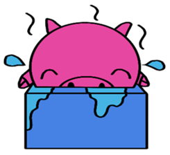 No character pink pig sticker #8984396