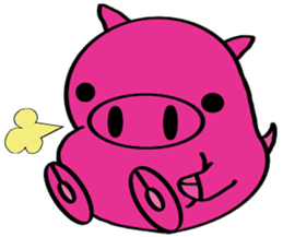 No character pink pig sticker #8984403