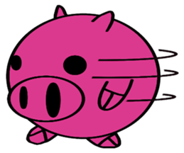 No character pink pig sticker #8984405