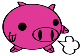 No character pink pig sticker #8984408