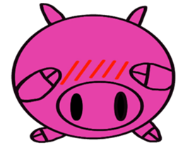No character pink pig sticker #8984409