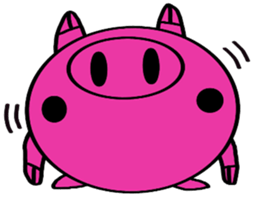 No character pink pig sticker #8984410