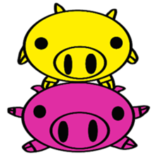 No character pink pig sticker #8984413