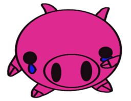 No character pink pig sticker #8984414