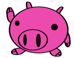 No character pink pig sticker #8984415