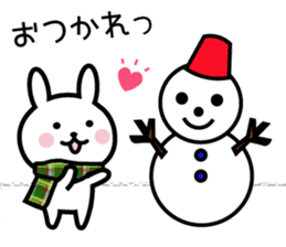 Useful rabbit for winter & New Year's. sticker #8985506