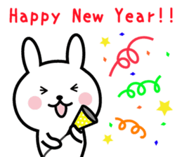 Useful rabbit for winter & New Year's. sticker #8985524