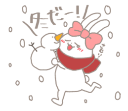 kawaii ribbon rabbit-Winter!- sticker #8987616