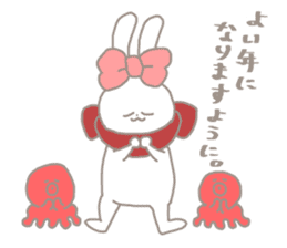 kawaii ribbon rabbit-Winter!- sticker #8987635