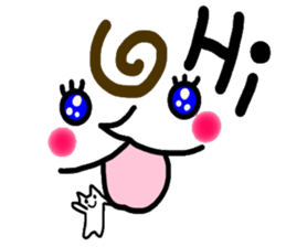 Clear smiley"5" English sticker #8991136