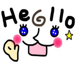 Clear smiley"5" English sticker #8991137