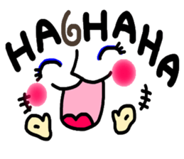 Clear smiley"5" English sticker #8991145