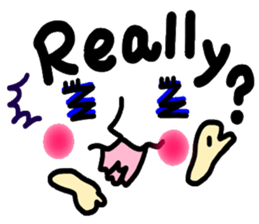 Clear smiley"5" English sticker #8991148