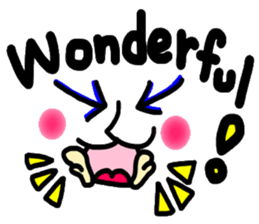 Clear smiley"5" English sticker #8991150