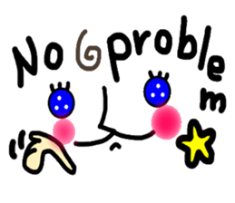 Clear smiley"5" English sticker #8991152