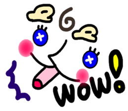 Clear smiley"5" English sticker #8991154