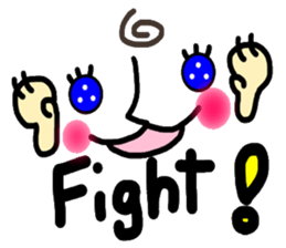 Clear smiley"5" English sticker #8991155