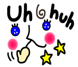 Clear smiley"5" English sticker #8991171