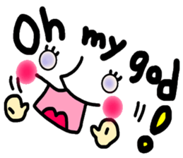 Clear smiley"5" English sticker #8991173