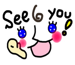 Clear smiley"5" English sticker #8991175