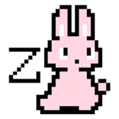 Rabbit of dot picture sticker #8994702