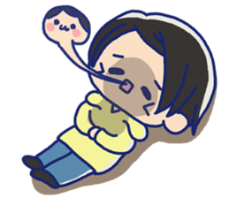 Pretty casual girl of the short hair sticker #8995558