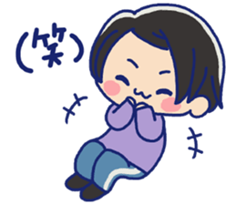 Pretty casual girl of the short hair sticker #8995569