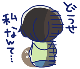 Pretty casual girl of the short hair sticker #8995571