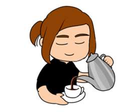 cafe clerk MIKA sticker #8997945