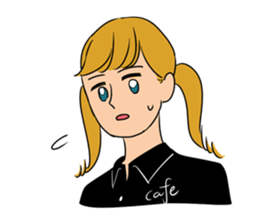 cafe clerk MIKA sticker #8997961