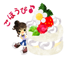 Sticker of Sweets and little people sticker #9002736