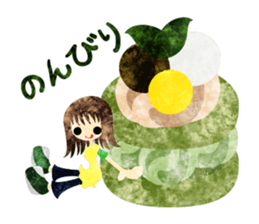 Sticker of Sweets and little people sticker #9002738