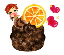 Sticker of Sweets and little people sticker #9002743