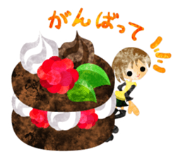 Sticker of Sweets and little people sticker #9002744