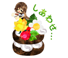 Sticker of Sweets and little people sticker #9002745