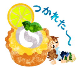 Sticker of Sweets and little people sticker #9002747
