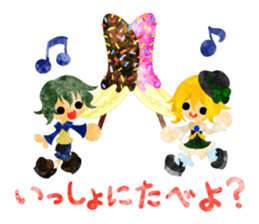 Sticker of Sweets and little people sticker #9002755