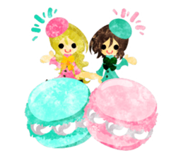 Sticker of Sweets and little people sticker #9002758