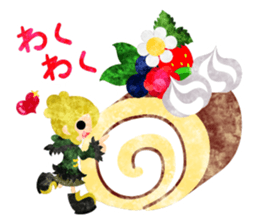 Sticker of Sweets and little people sticker #9002759