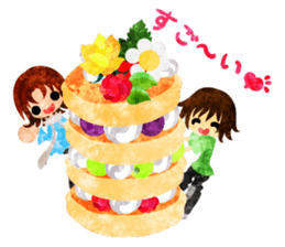 Sticker of Sweets and little people sticker #9002761