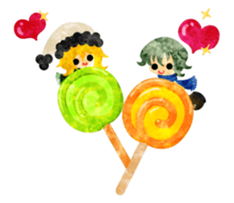 Sticker of Sweets and little people sticker #9002766