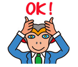 Monkeyyeee, a lucky white-collar monkey sticker #9003584