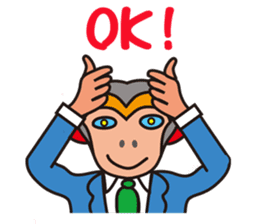 Monkeyyeee, a lucky white-collar monkey sticker #9003584