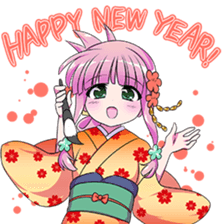 New years conversation Japanese Moe sticker #9003959
