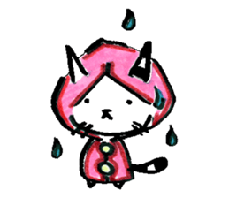 Striped horn cat sticker #9006920