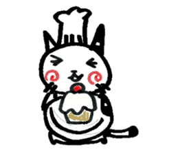 Striped horn cat sticker #9006922