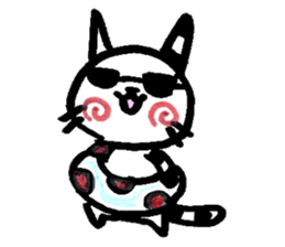 Striped horn cat sticker #9006929