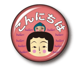 Japanese KOKESHI doll x Budge sticker sticker #9008176