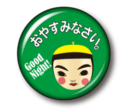 Japanese KOKESHI doll x Budge sticker sticker #9008178